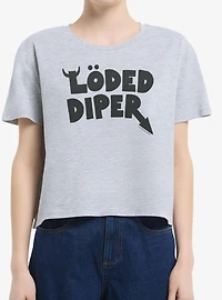 Diary Of A Wimpy Kid Loded Diper Logo Womens Boxy Crop T-Shirt