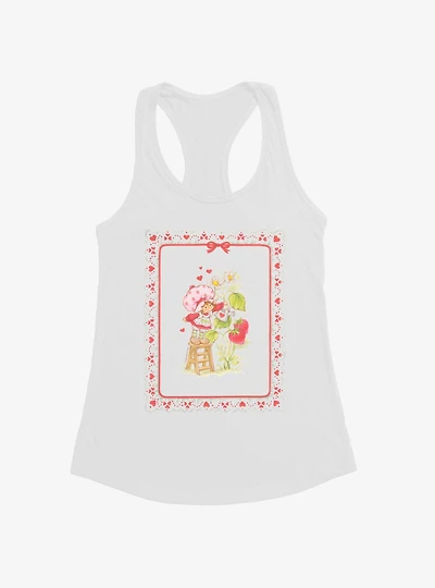 Strawberry Shortcake Watering On The Stool Womens Tank Top