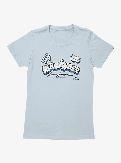 MLB Los Angeles Dodgers Enrique Kike Hernandez Bubble Letters 08 Womens T-Shirt Box Lunch Exclusive