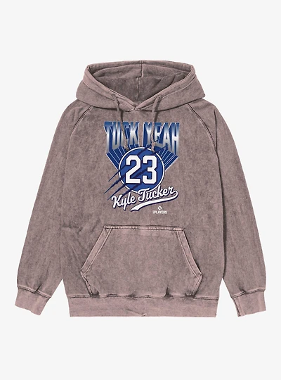 MLB Los Angeles Dodgers Kyle Tucker Tuck Yeah 23 Vintage Mineral Washed Hoodie Box Lunch Exclusive