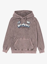 MLB Los Angeles Dodgers Enrique Kike Hernandez Bubble Letters 08 Vintage Mineral Washed Hoodie Box Lunch Exclusive