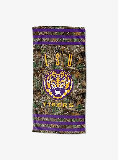NCAA LSU Realtree Stripes Beach Towel