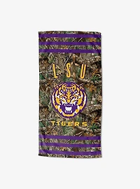 NCAA LSU Realtree Stripes Beach Towel