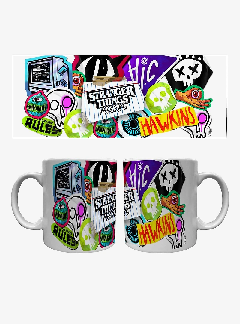 Stranger Things '85 Stickers 20oz Camper Mug
