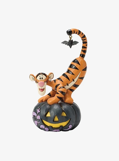 Disney Winnie The Pooh Tigger on Black Jack-O-Lantern Figurine