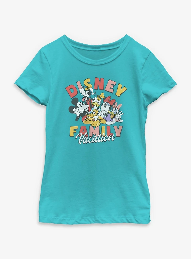 Disney Mickey Mouse & Friends Family Vacation Youth Girls T-Shirt