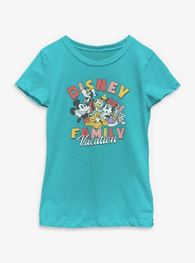 Disney Mickey Mouse & Friends Family Vacation Youth Girls T-Shirt