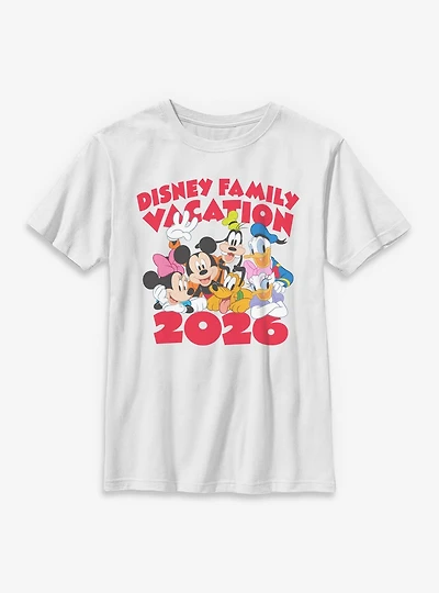 Disney Mickey Mouse & Friends Family Vacation 2026 Together Youth T-Shirt
