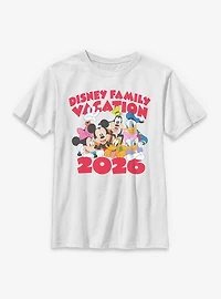 Disney Mickey Mouse & Friends Family Vacation 2026 Together Youth T-Shirt
