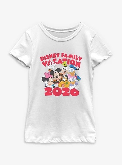 Disney Mickey Mouse & Friends Family Vacation 2026 Together Youth Girls T-Shirt