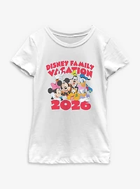 Disney Mickey Mouse & Friends Family Vacation 2026 Together Youth Girls T-Shirt