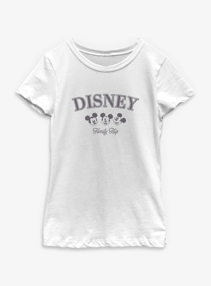 Disney Mickey Mouse Family Trip Heads Youth Girls T-Shirt