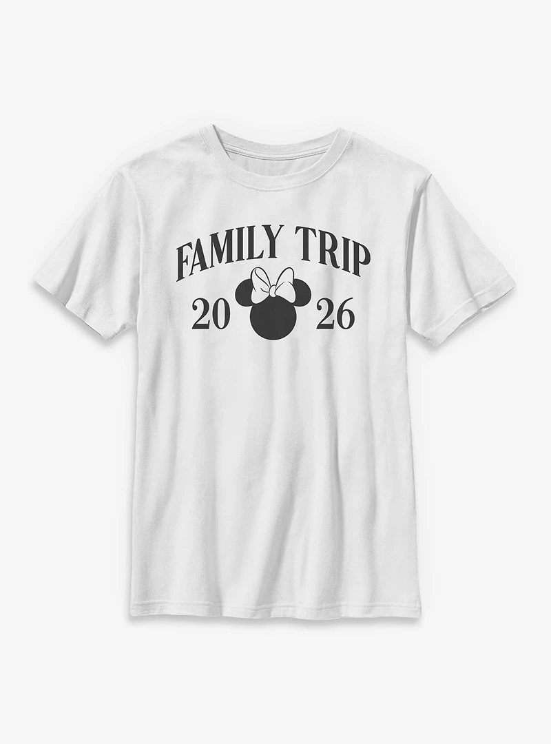 Disney Minnie Mouse Head Family Trip 2026 Youth T-Shirt