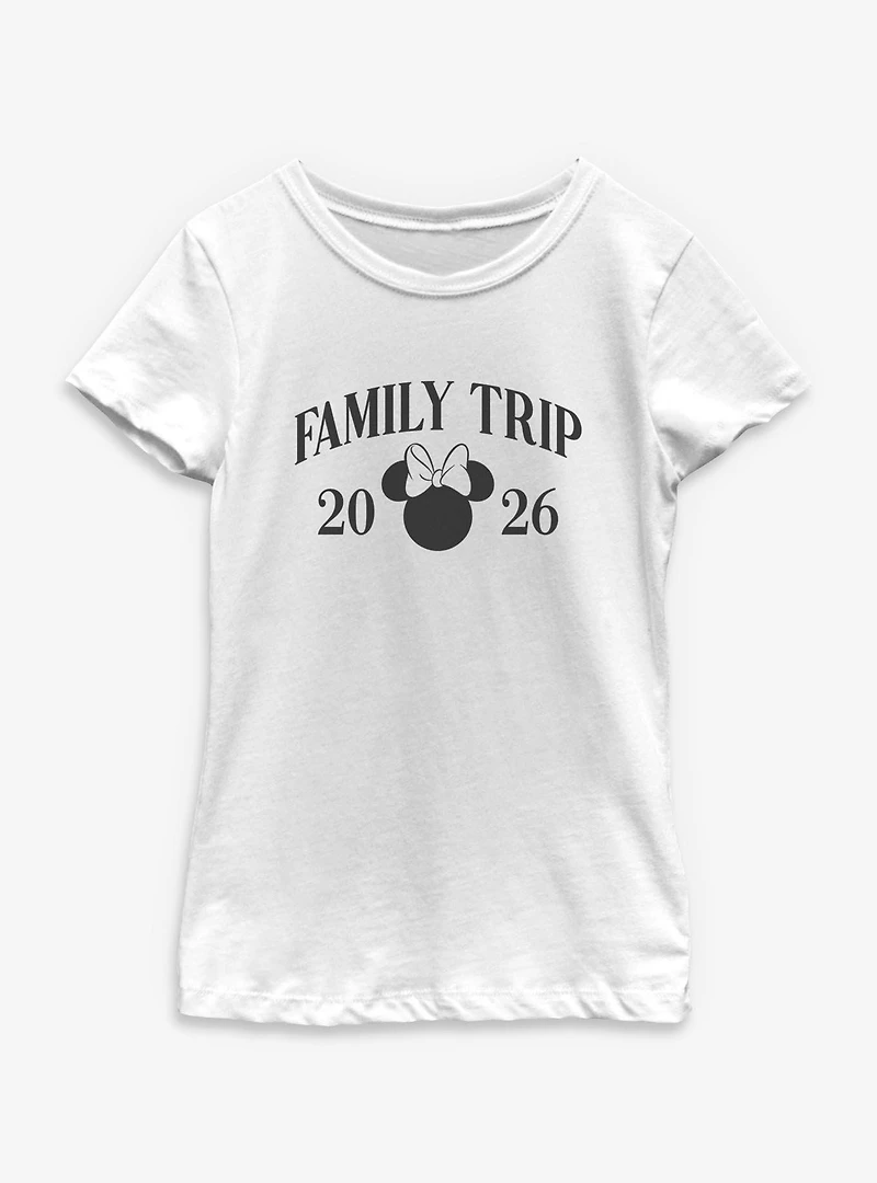 Disney Minnie Mouse Head Family Trip 2026 Youth Girls T-Shirt