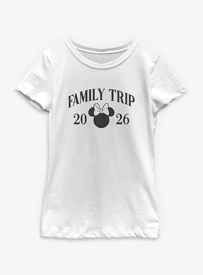 Disney Minnie Mouse Head Family Trip 2026 Youth Girls T-Shirt