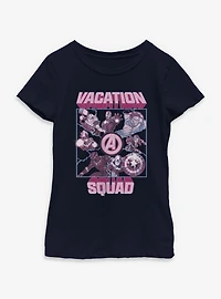 Marvel Avengers Vacation Squad Square Youth Girls T-Shirt