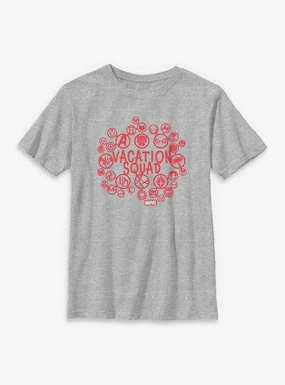 Marvel Avengers Vacation Squad Logo Icons Youth T-Shirt