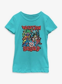 Marvel Avengers Vacation Squad Fighting Stance Youth Girls T-Shirt