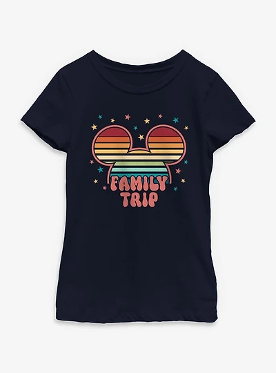 Disney Mickey Mouse Head Colorful Stars Family Trip Youth Girls T-Shirt