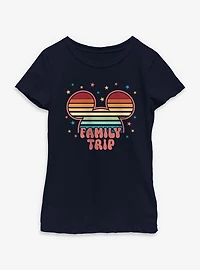 Disney Mickey Mouse Head Colorful Stars Family Trip Youth Girls T-Shirt