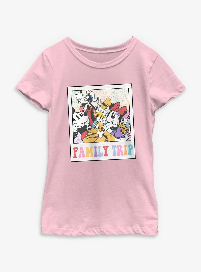 Disney Mickey Mouse & Friends Family Trip Polaroid Youth Girls T-Shirt