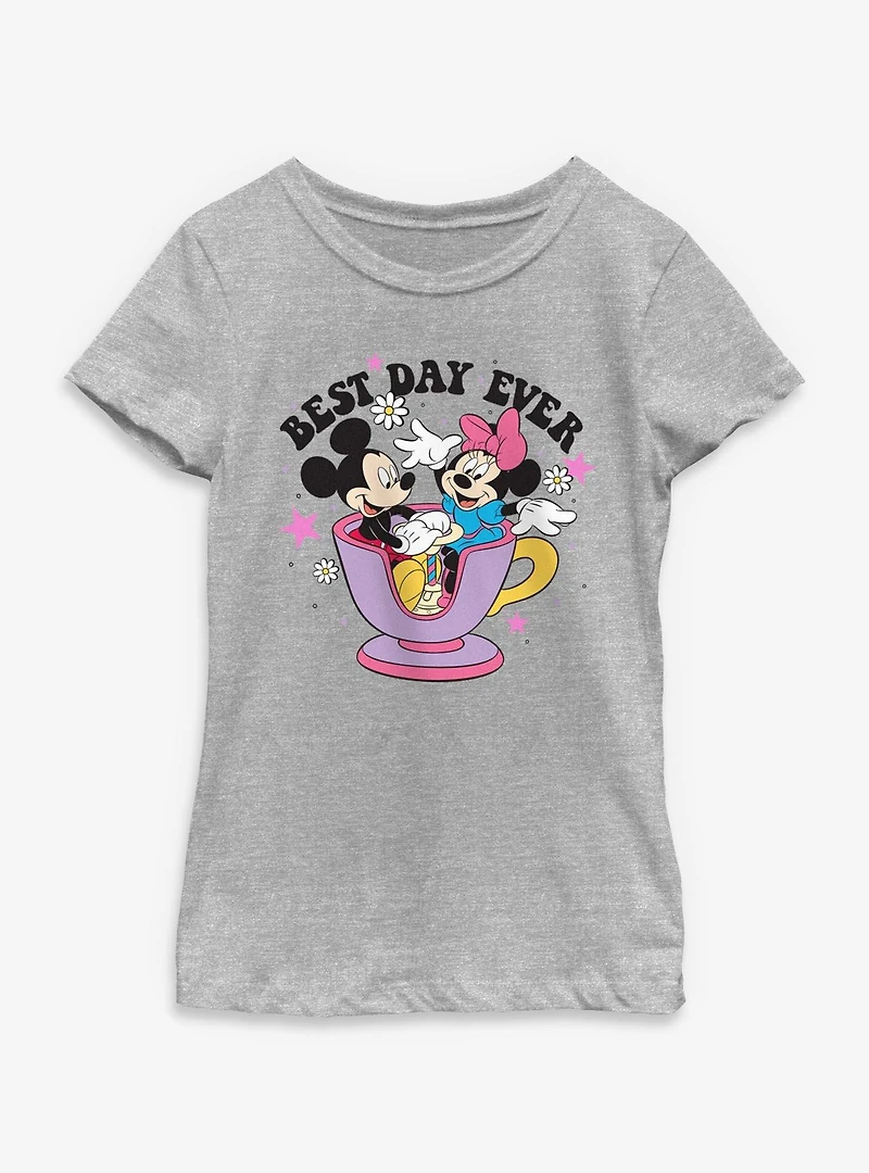 Disney Mickey Mouse & Minnie Best Day Ever Youth Girls T-Shirt