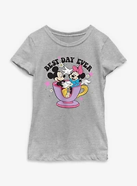 Disney Mickey Mouse & Minnie Best Day Ever Youth Girls T-Shirt
