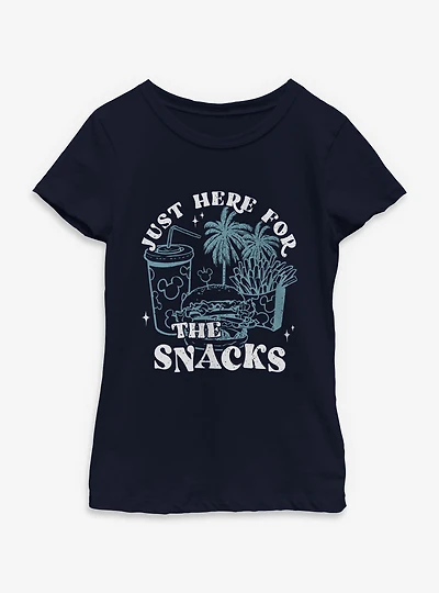 Disney Mickey Mouse Just Here For The Snacks Youth Girls T-Shirt