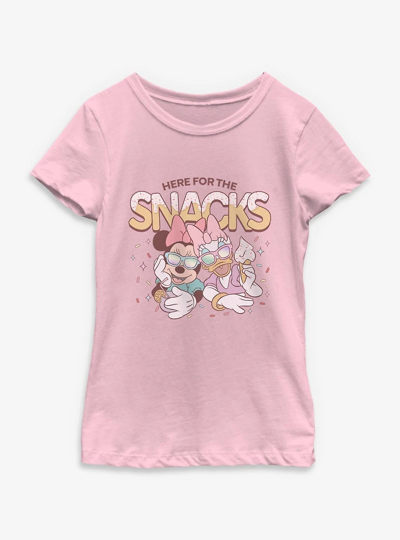 Disney Minnie Mouse & Daisy Duck Here For The Snacks Youth Girls T-Shirt
