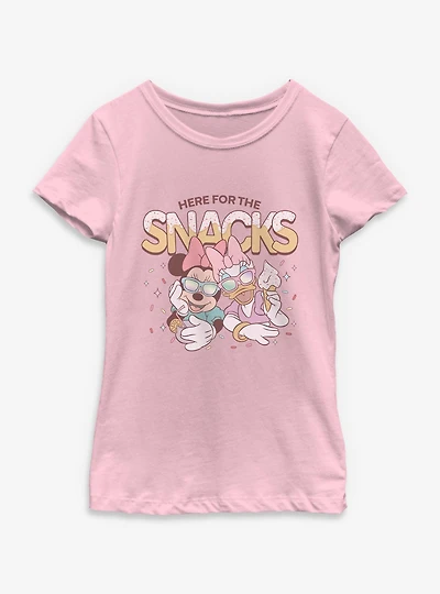 Disney Minnie Mouse & Daisy Duck Here For The Snacks Youth Girls T-Shirt