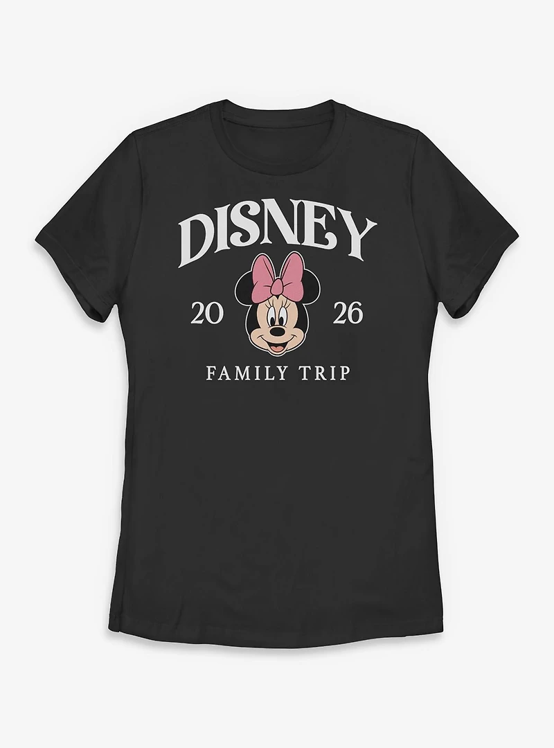 Disney Minnie Mouse Face Family Trip 2026 Womens T-Shirt
