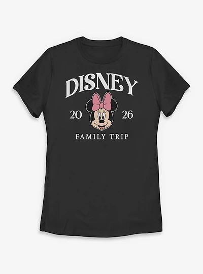 Disney Minnie Mouse Face Family Trip 2026 Womens T-Shirt