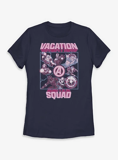 Marvel Avengers Vacation Squad Square Womens T-Shirt