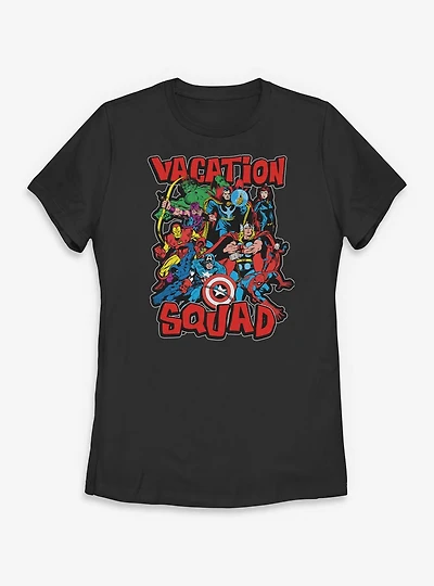 Marvel Avengers Vacation Squad Fighting Stance Womens T-Shirt