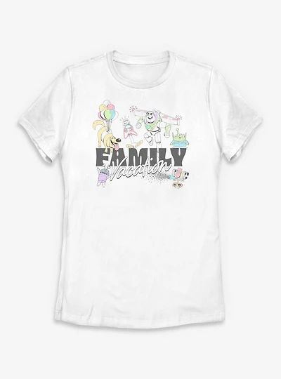 Disney Pixar Family Vacation Characters Womens T-Shirt