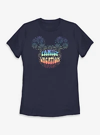 Disney Mickey Mouse Head Family Vaction Fireworks Womens T-Shirt