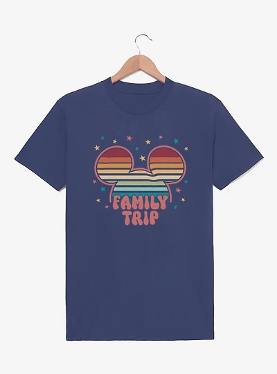 Disney Mickey Mouse Head Colorful Stars Family Trip T-Shirt