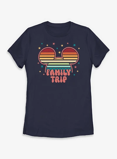Disney Mickey Mouse Head Colorful Stars Family Trip Womens T-Shirt