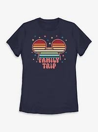 Disney Mickey Mouse Head Colorful Stars Family Trip Womens T-Shirt
