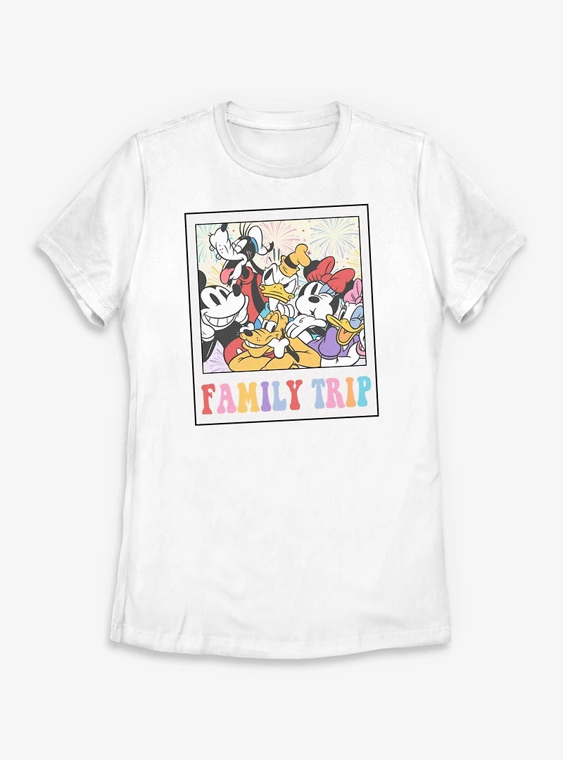 Disney Mickey Mouse & Friends Family Trip Polaroid Womens T-Shirt