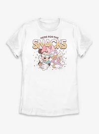 Disney Minnie Mouse & Daisy Duck Here For The Snacks Womens T-Shirt