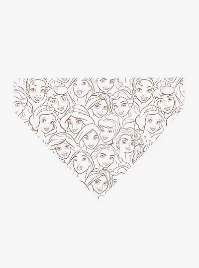 Disney Princess Faces Stacked Slip On Collar Pet Bandana - Bandana Only