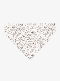 Disney Princess Faces Stacked Slip On Collar Pet Bandana - Bandana Only