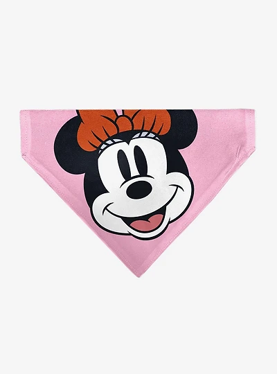 Disney Minnie Mouse Smiling Face Close Up Slip On Collar Pet Bandana - Bandana Only