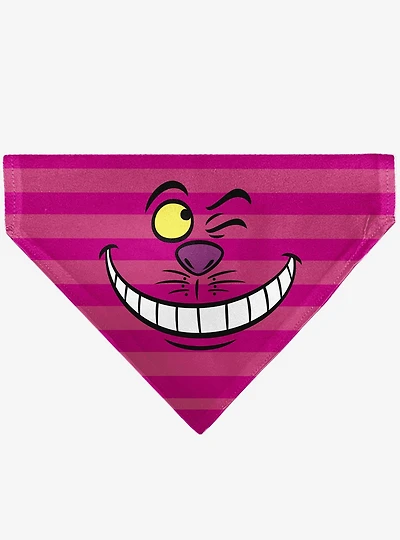 Disney Alice in Wonderland Cheshire Cat Winking Smile Slip On Collar Pet Bandana - Bandana Only