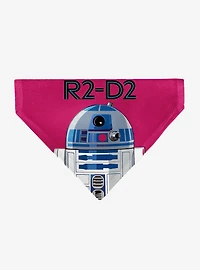 Star Wars R2 D2 Text and Pop Art Pose Slip On Collar Pet Bandana - Bandana Only