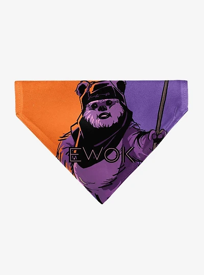 Star Wars Ewok Text and Wicket Pop Art Slip On Collar Pet Bandana - Bandana Only