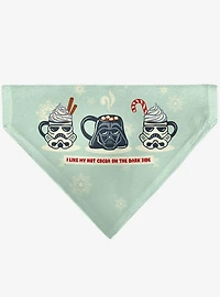 Star Wars Holiday Hot Cocoa Dark Side Quote and Icons Slip On Collar Pet Bandana - Bandana Only