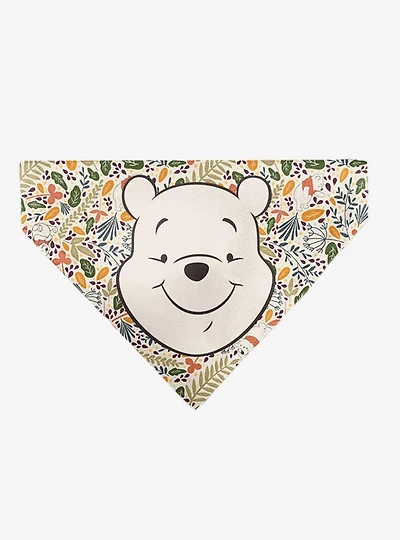 Disney Winnie the Pooh Smiling Face Foliage Collage Slip On Collar Pet Bandana - Bandana Only