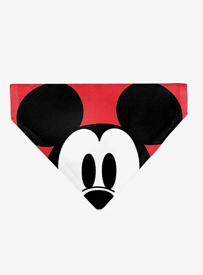 Disney Mickey Mouse Face Character Close Up Slip On Collar Pet Bandana - Bandana Only
